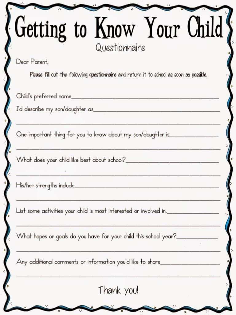 getting to know your students questionnaire pdf