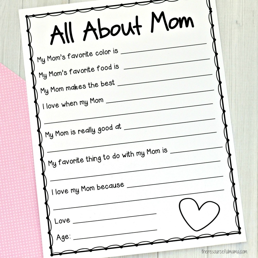 All About Me Mother s Day Survey Free Printable For Kids The Resourceful Mama All About Me Mother s Day Survey Free Printable For Kids The Resourceful Mama