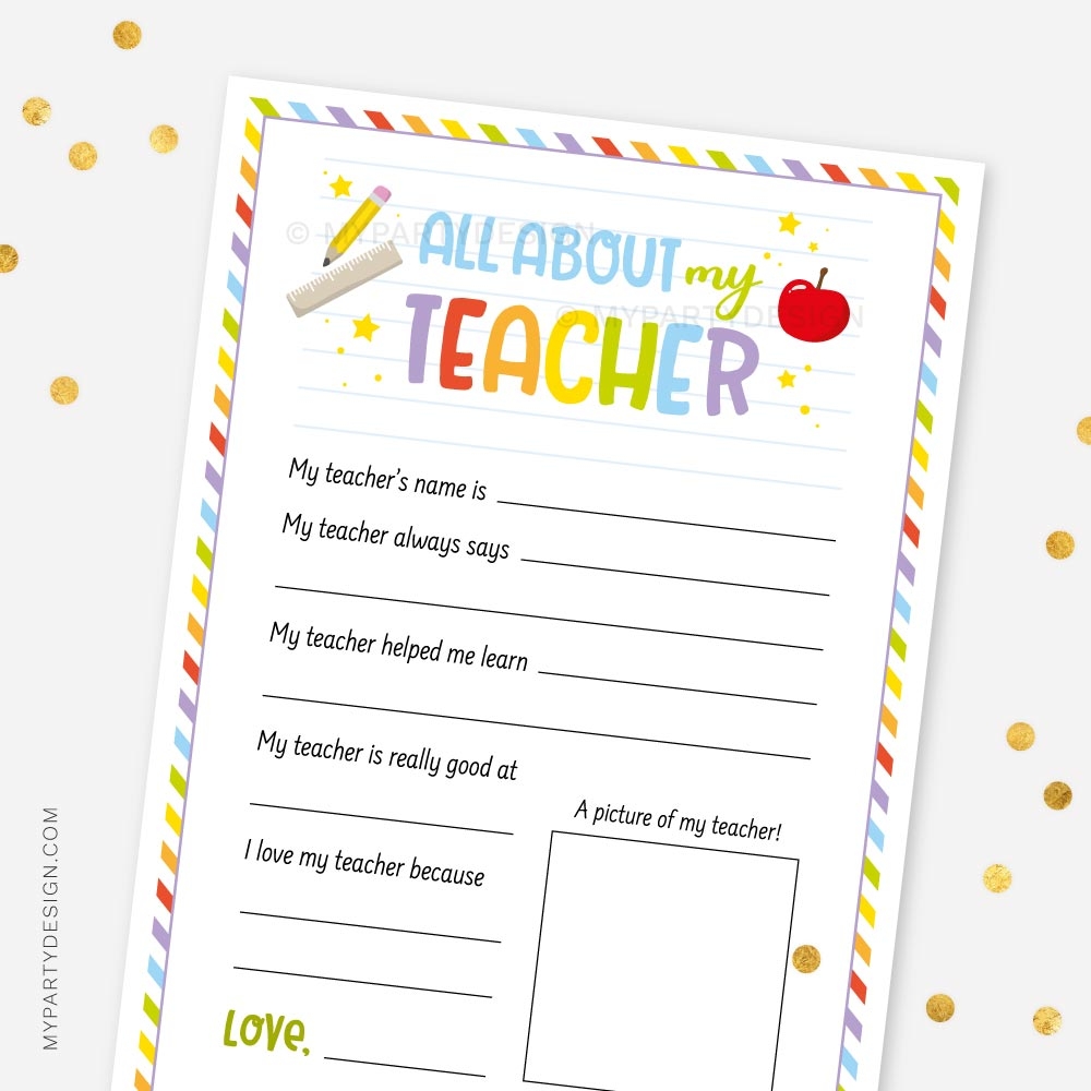 get to know your teacher free printable