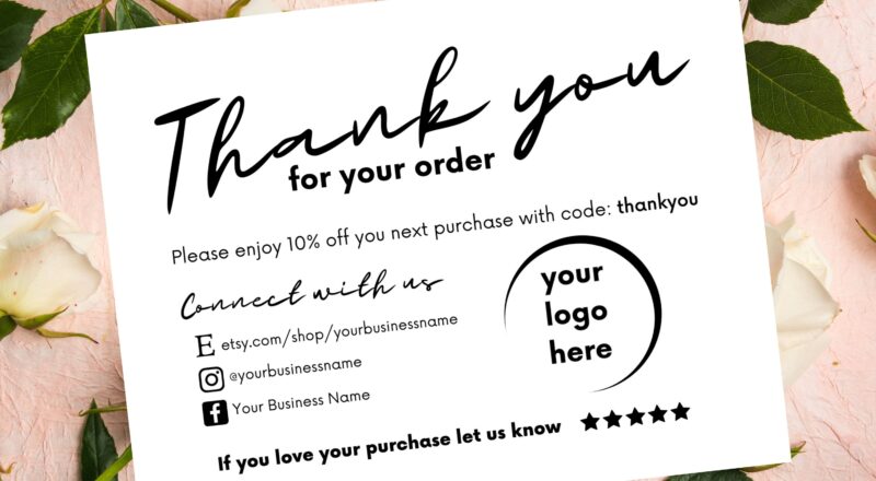 Business Thank You Card Template Thank You Cards Business Editable Business Thank You Card Printable Etsy