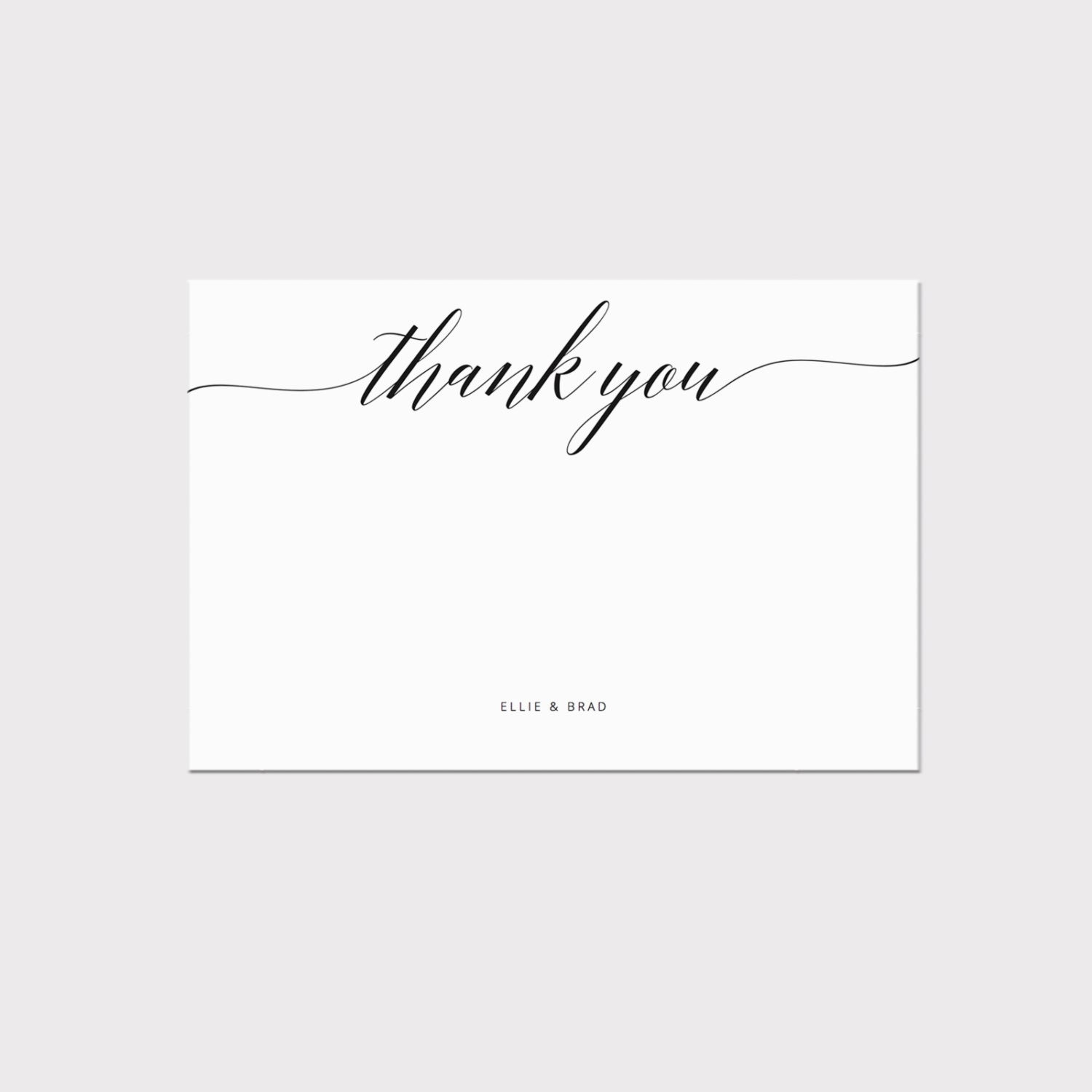 Calligraphy Thank You Card Template Editable Wedding Stationery PDF Instant Download Etsy