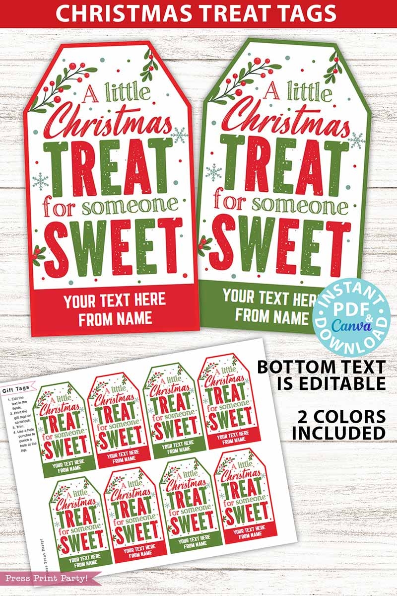 Christmas Treat Tags A Little Christmas Treat For Someone Sweet Press Print Party 
