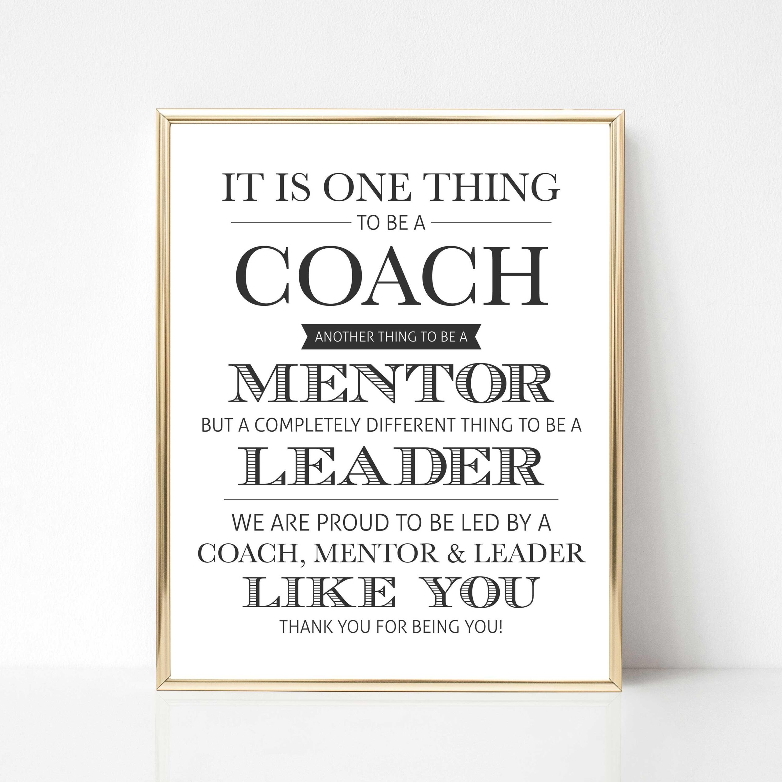 Coach Appreciation Gift Mentor Leader Quote Print digital Download Etsy Israel