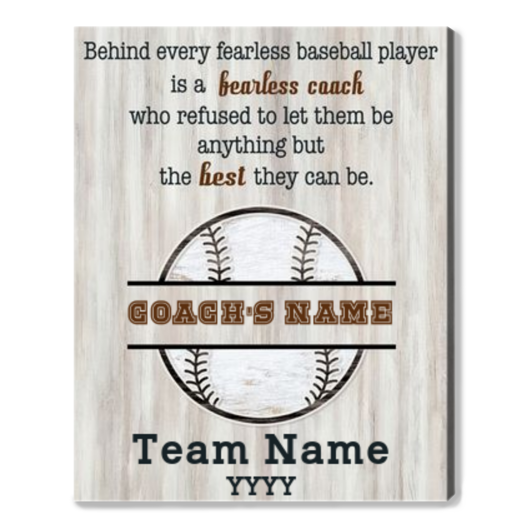 Custom Baseball Coach Appreciation Canvas Print Baseball Coach Thank You Gift Oh Canvas