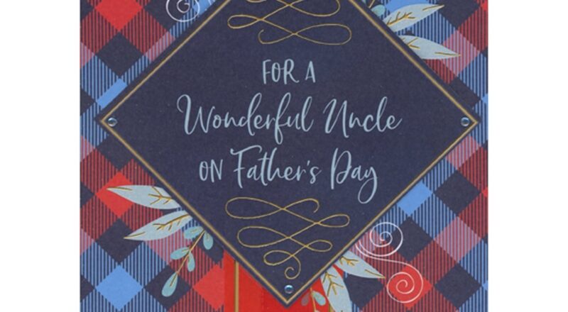 Designer Greetings Father s Day Card For Uncle Hand Decorated 3D Gems Ribbon 5 75x8 Inches Walmart