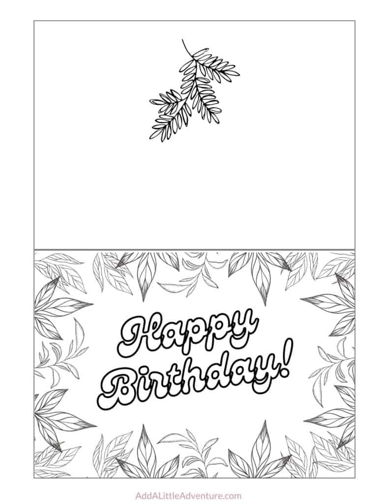 Foldable Printable Birthday Cards To Color Add A Little Adventure Foldable Printable Birthday Cards To Color Add A Little Adventure