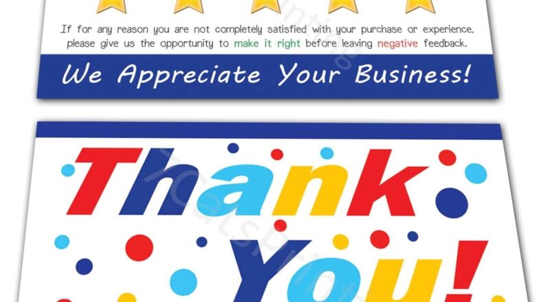 For EBay Thank You Notes Cards Best Store Seller Shipping Supplies EBay
