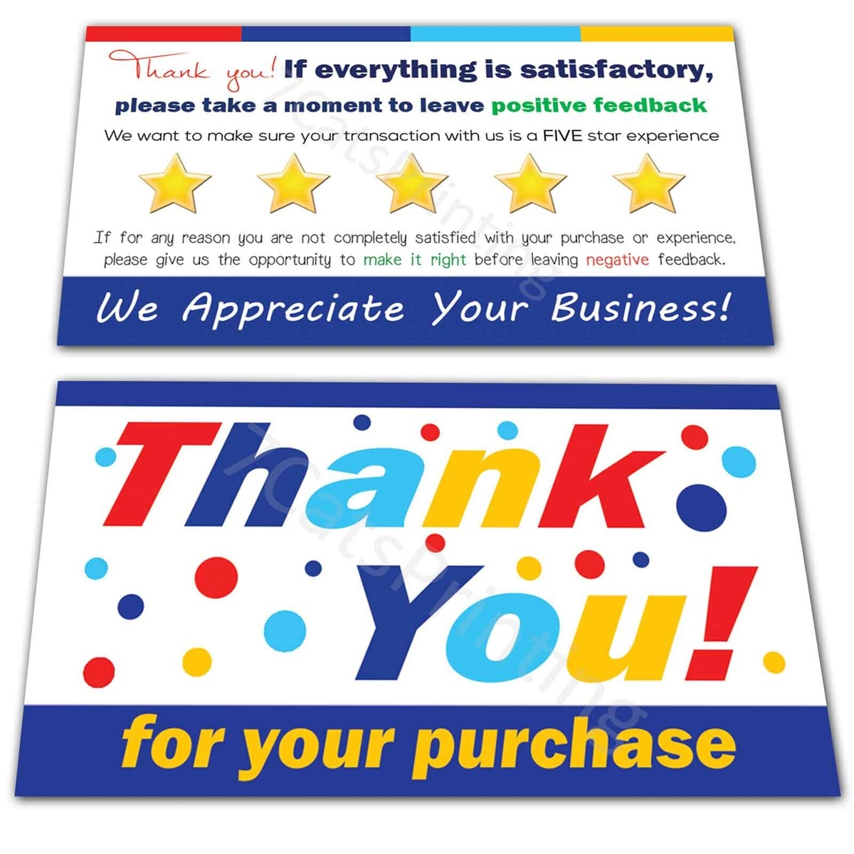 For EBay Thank You Notes Cards Best Store Seller Shipping Supplies EBay