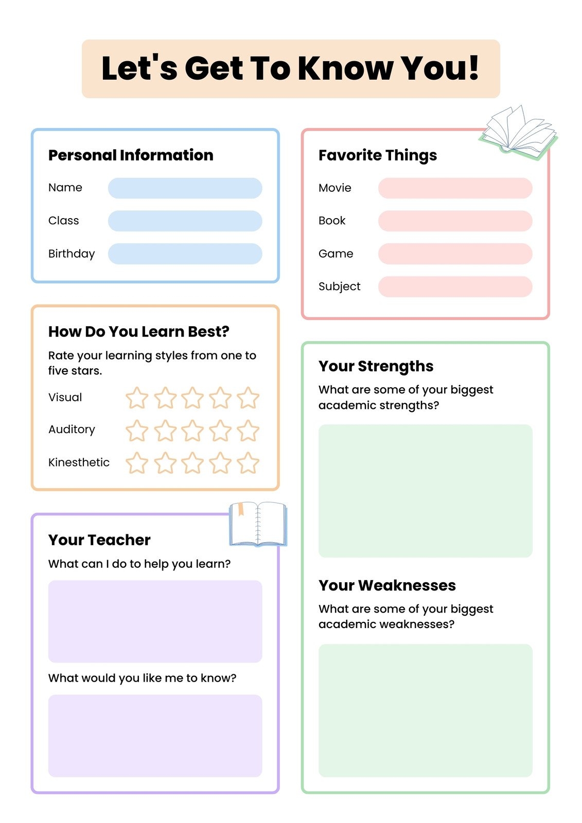 Free And Customizable Get To Know Me Templates Canva