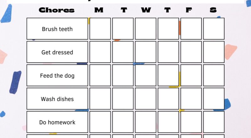 Free Customizable Chore Chart Templates To Print Canva