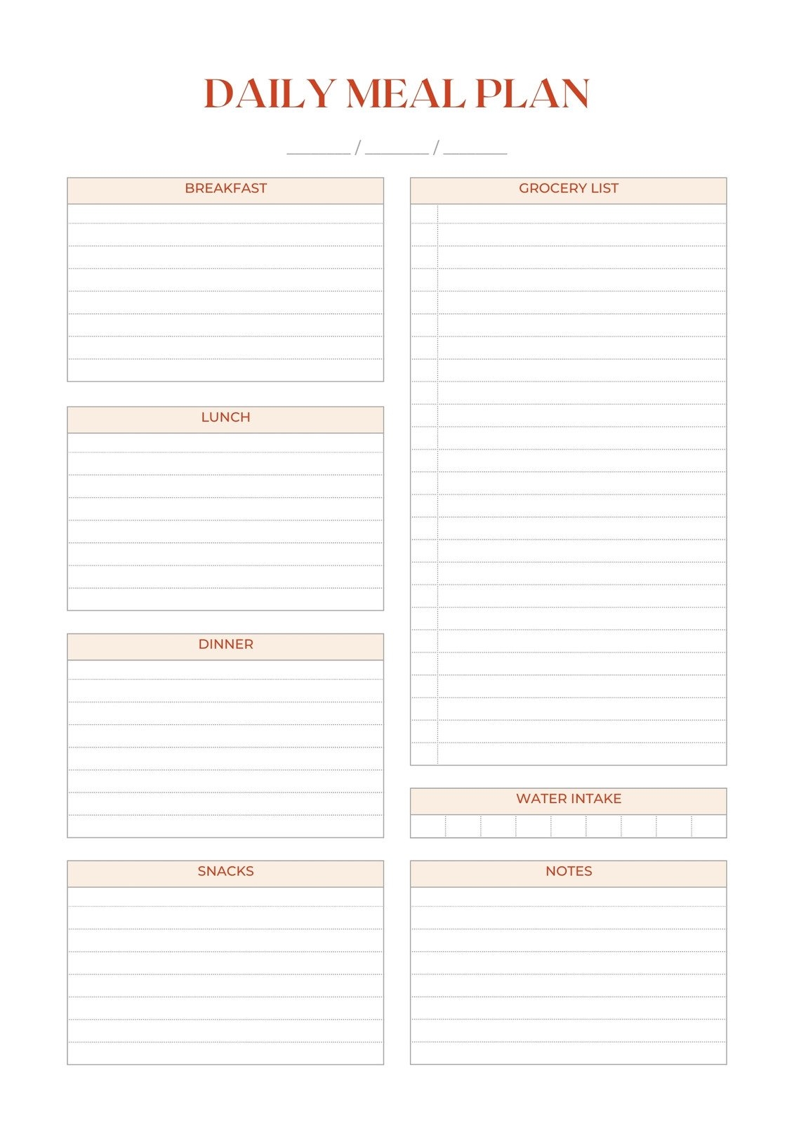 free printable meal planner and grocery list