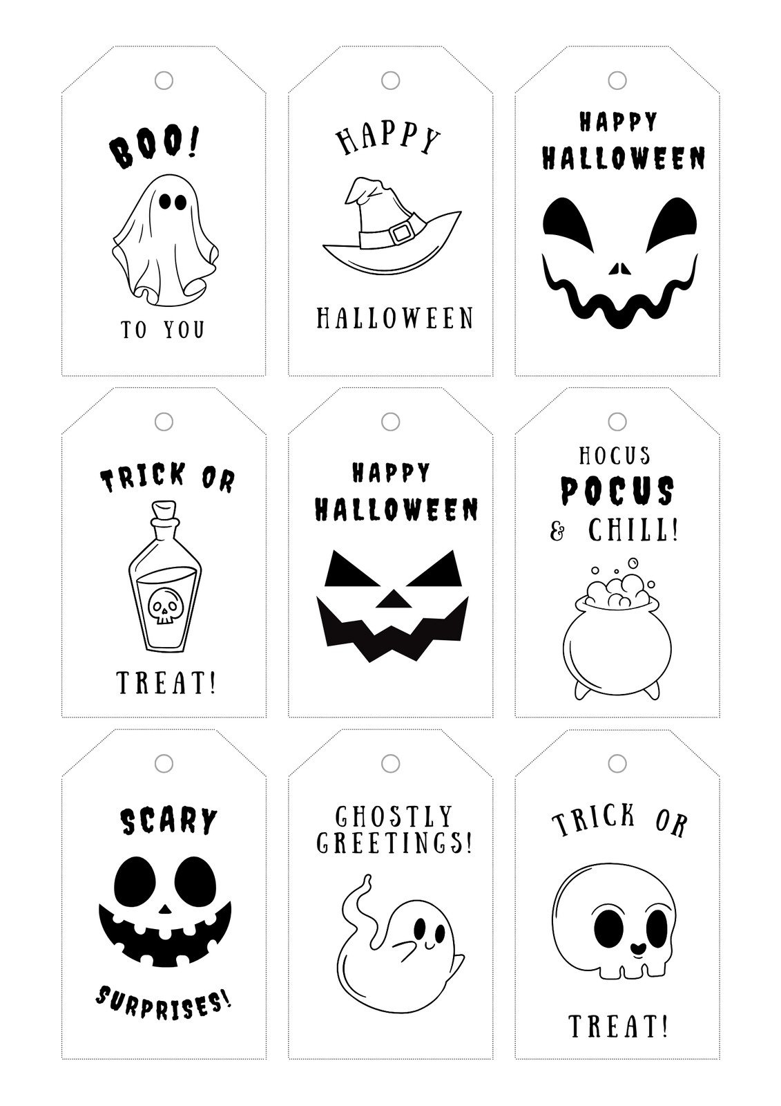 Free Printable And Customizable Halloween Tag Templates Canva