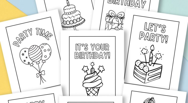 Free Printable Birthday Cards To Colour Gathering Beauty