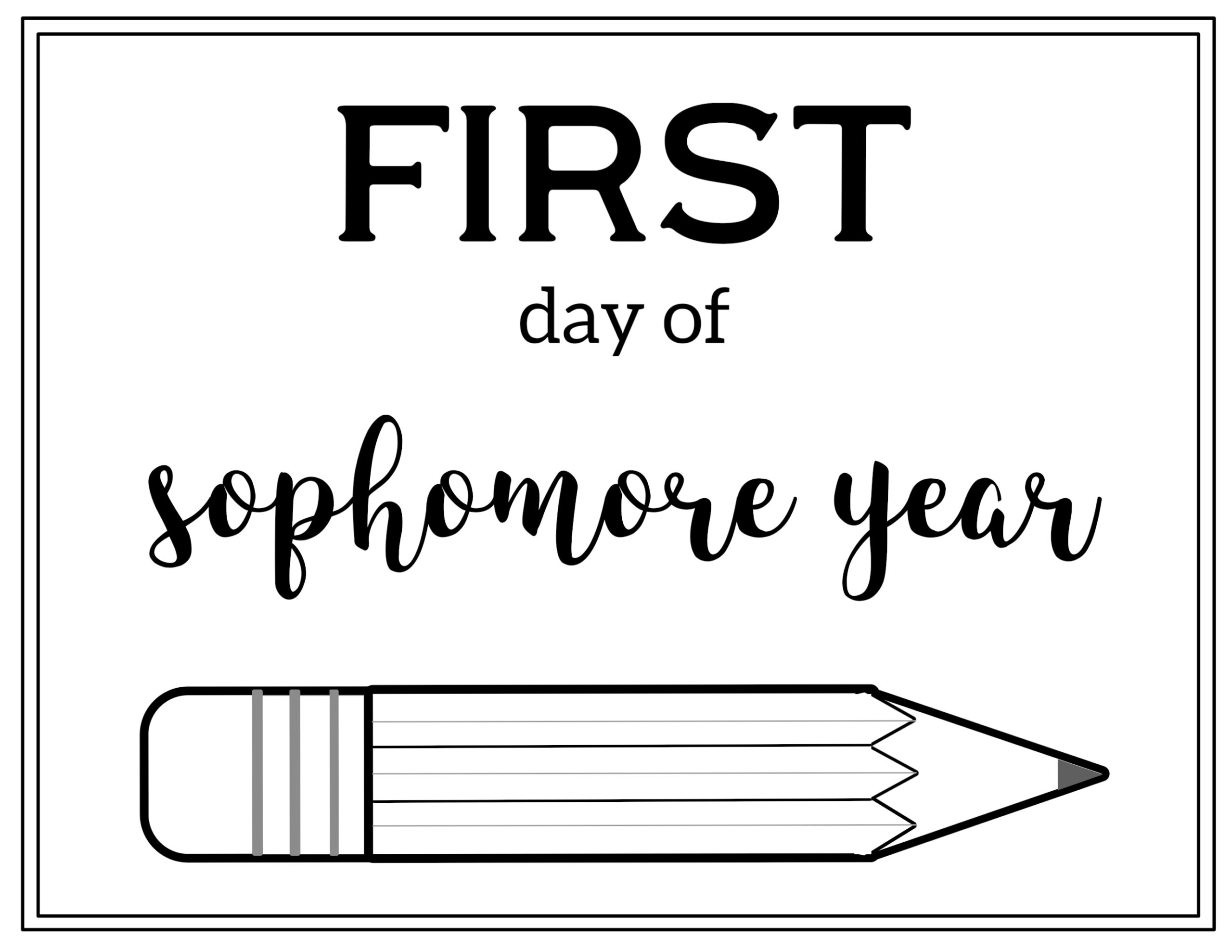 Free Printable First Day Of School Sign Pencil Paper Trail Design
