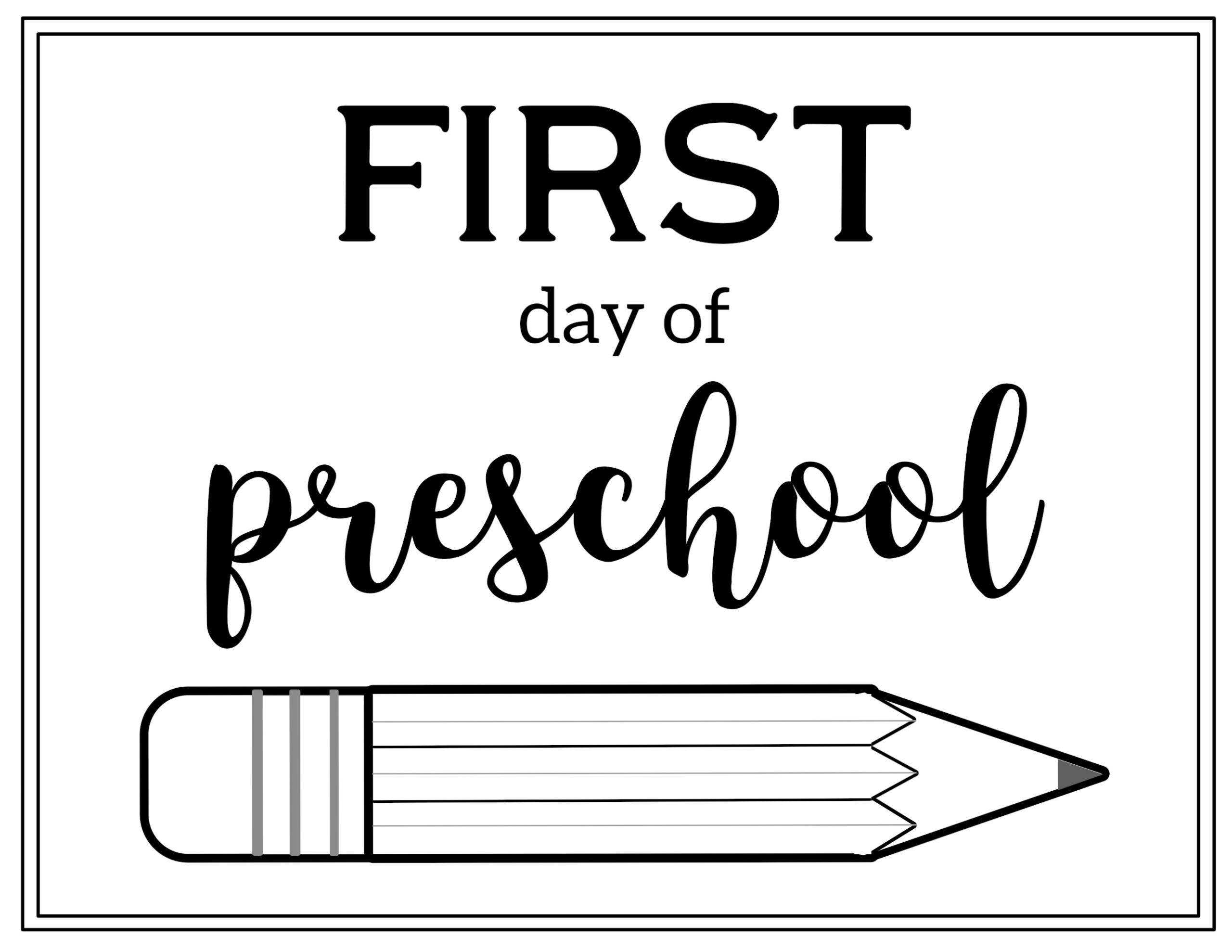 first day of prek printable