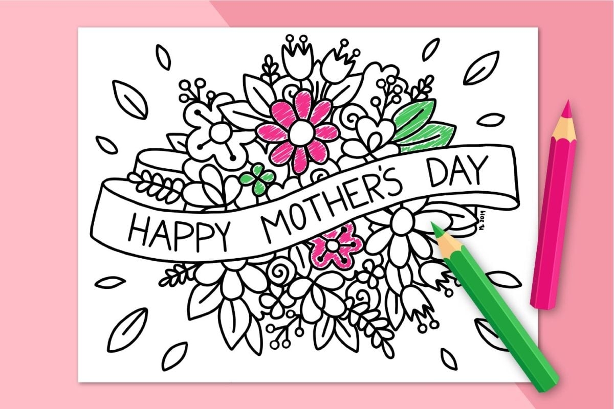happy mothers day coloring pages free