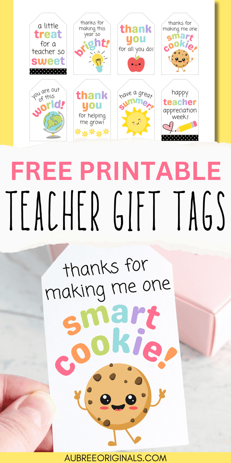 Free Printable Teacher Appreciation Gift Tags Aubree Originals