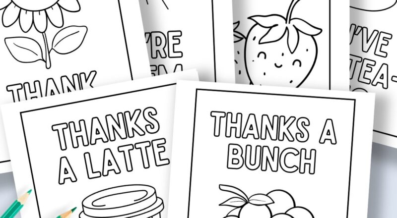 Free Printable Thank You Cards To Colour Gathering Beauty