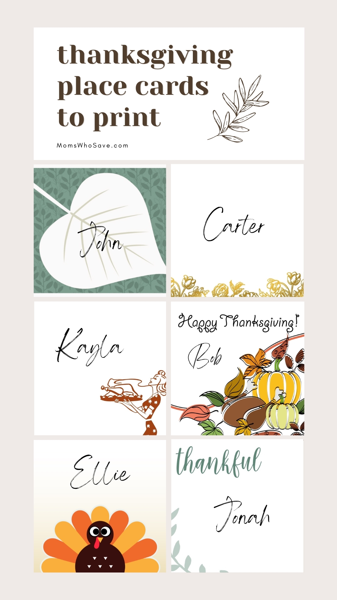 printable thanksgiving place cards printable thanksgiving place cards