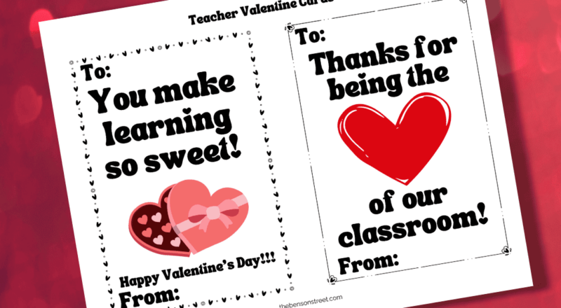 Free Printable Valentines Day Cards For Teacher From Student