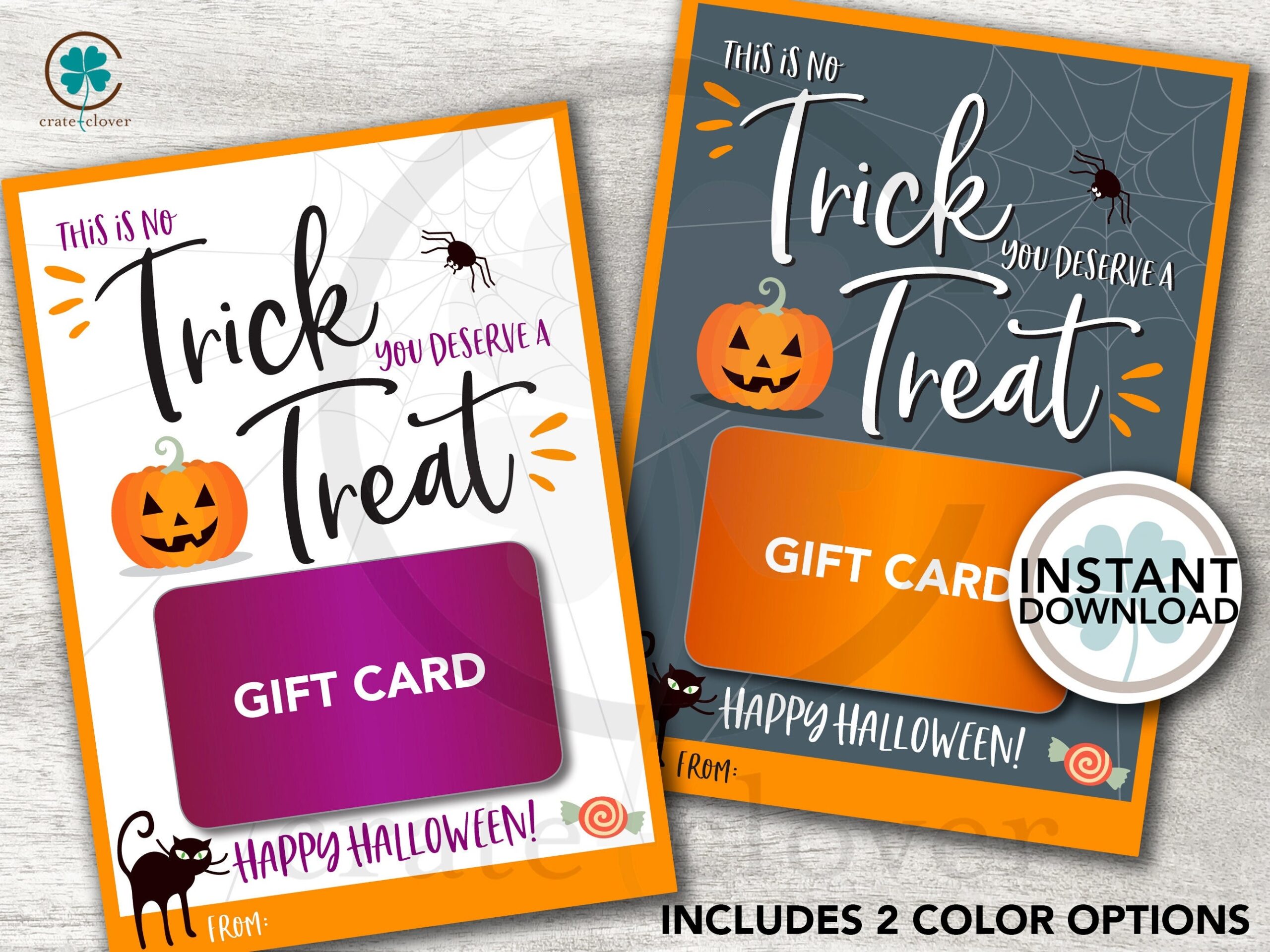 Halloween Gift Card Holder PRINTABLE Thank You Card INSTANT DOWNLOAD Trick Or Treat Etsy Halloween Gift Card Holder PRINTABLE Thank You Card INSTANT DOWNLOAD Trick Or Treat Etsy