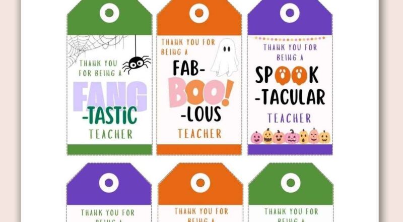 Halloween Teacher Gift Tags Free Printable