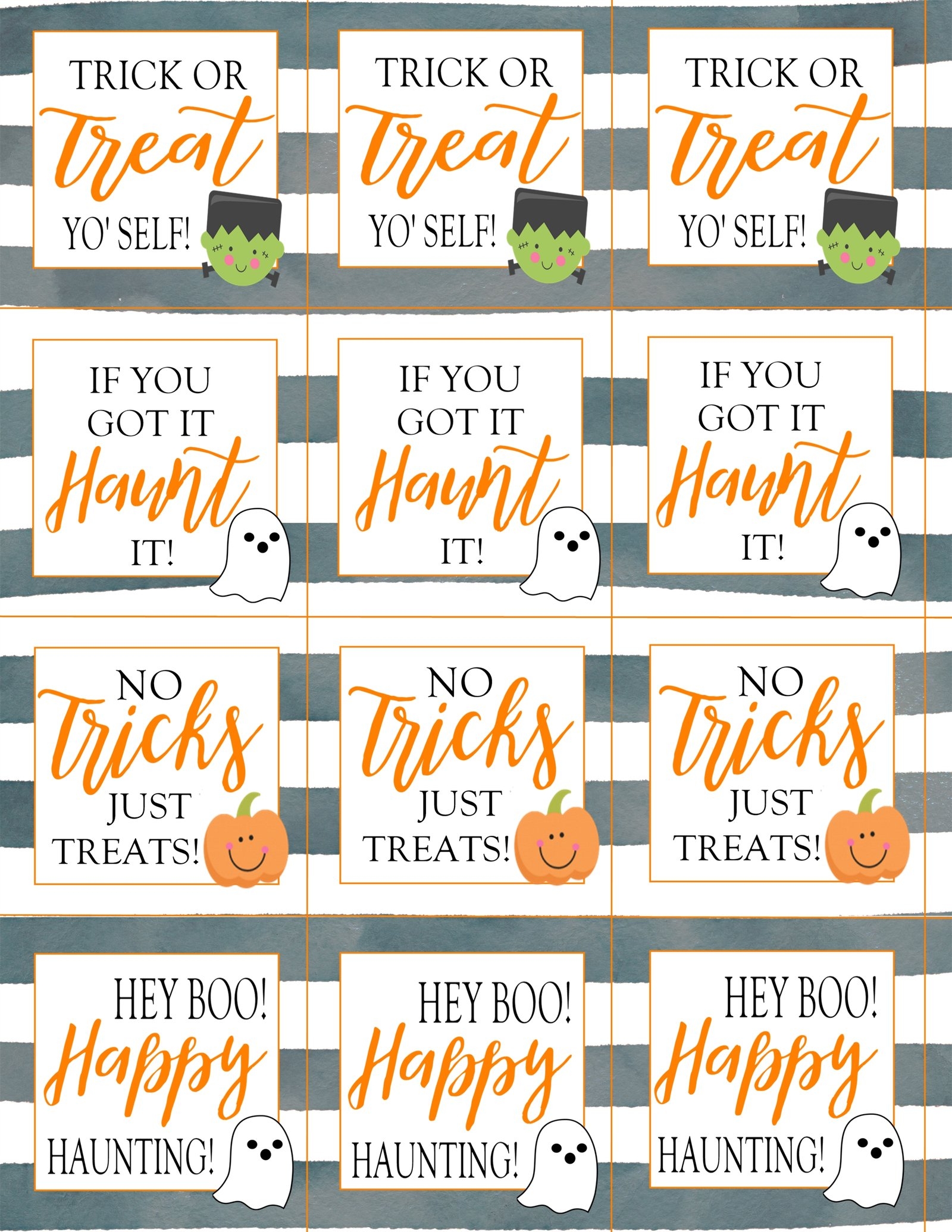 Halloween Treat Tags 4 Designs