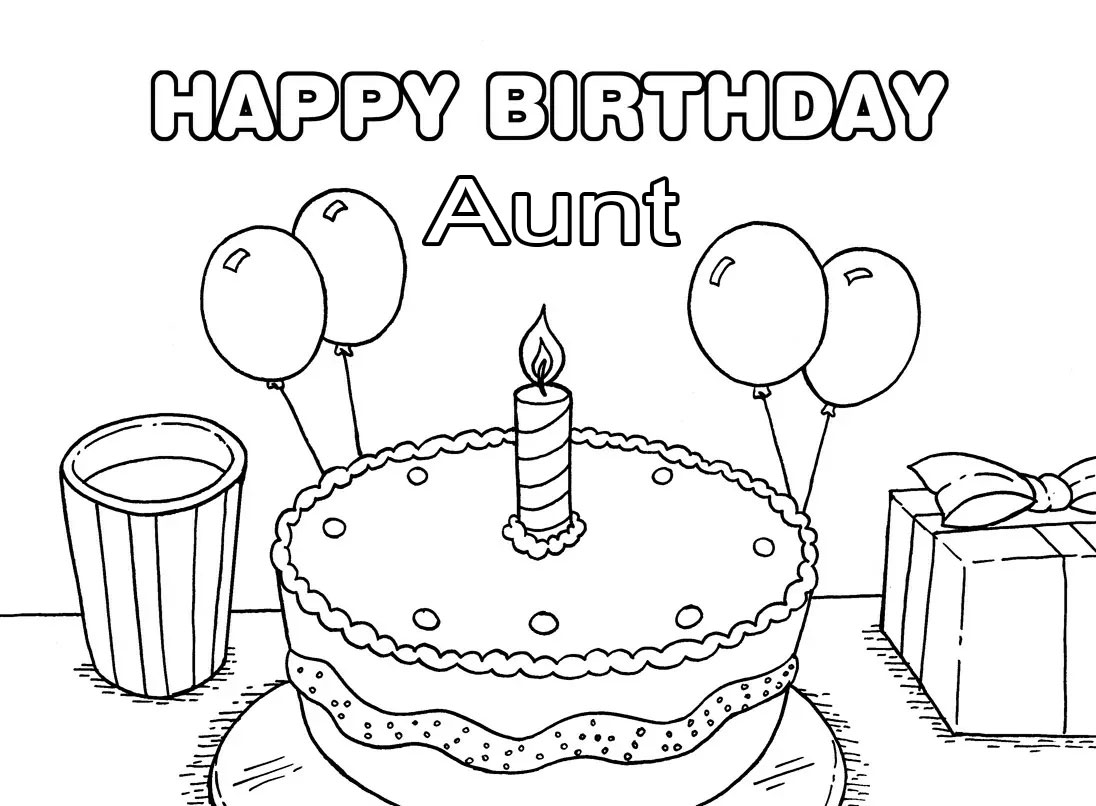 Happy Birthday Aunt Coloring Pages Worksheets Library