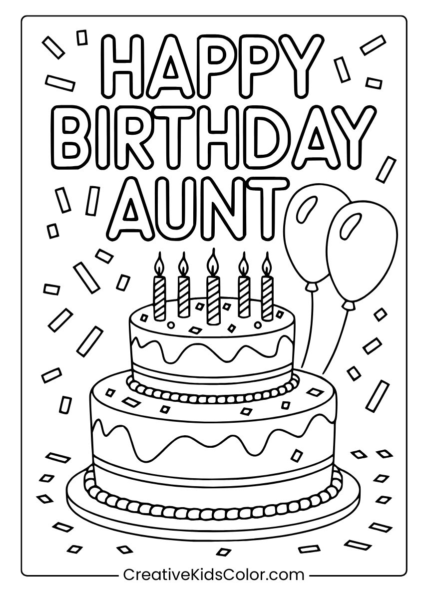 Happy Birthday Coloring Pages 25 Free Printable PDF 
