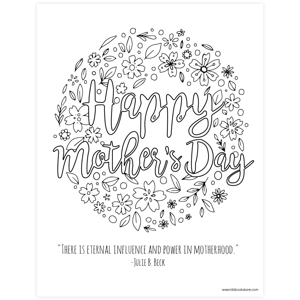 Happy Mother s Day Coloring Page Printable