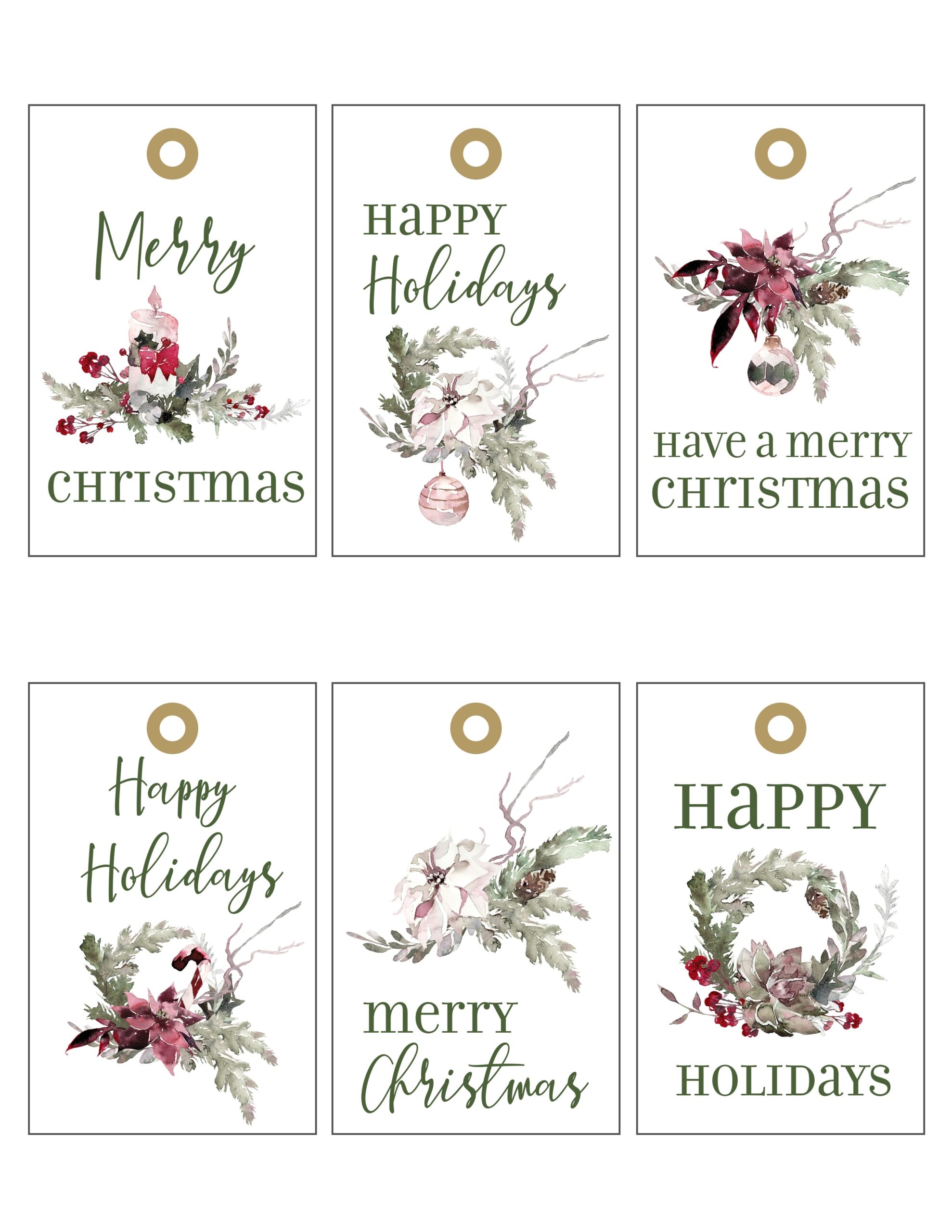 holiday gift tags printable
