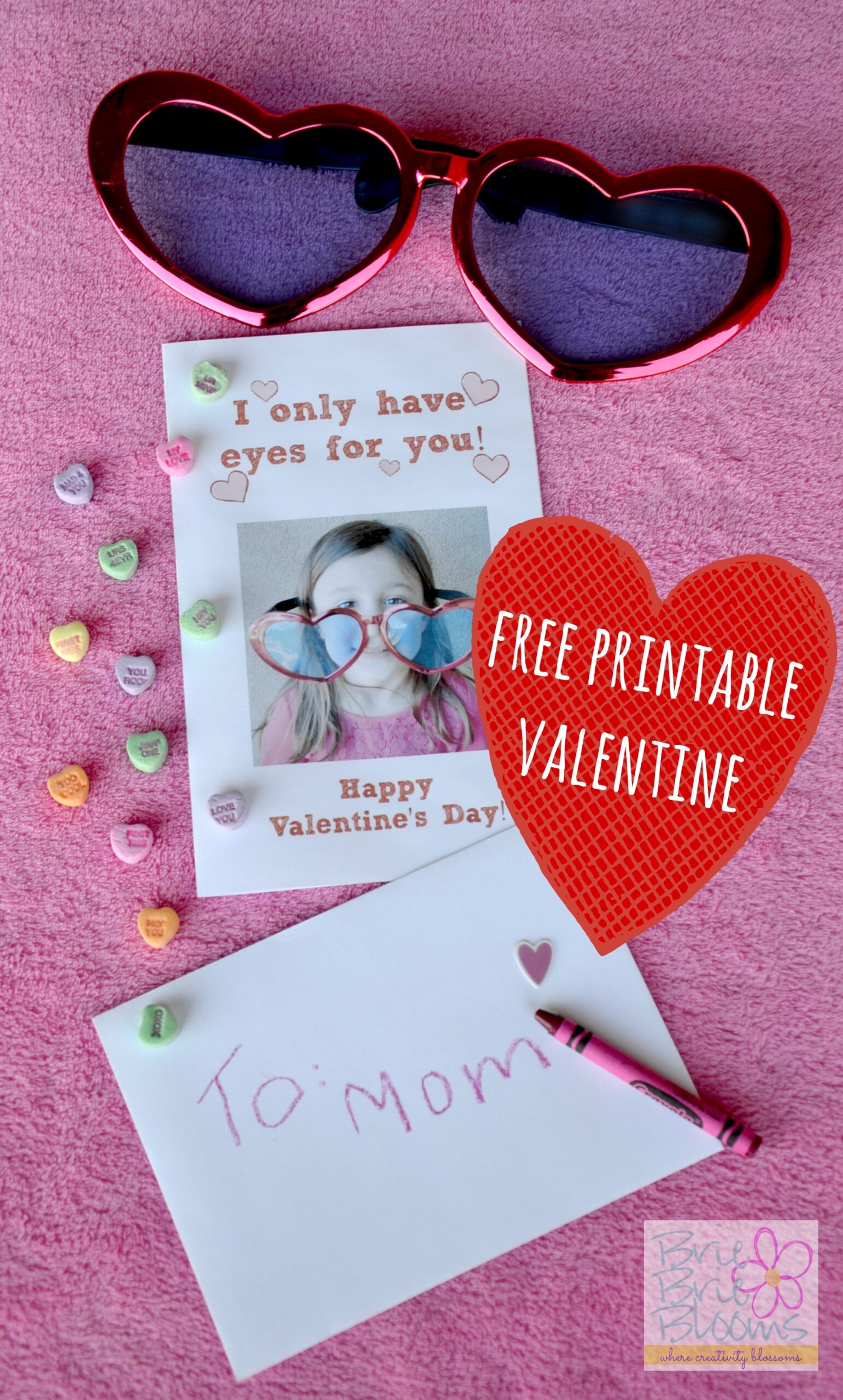 I Only Have Eyes For You Valentine free Printable Classroom Craft To Send Home To Parents Brie Brie Blooms