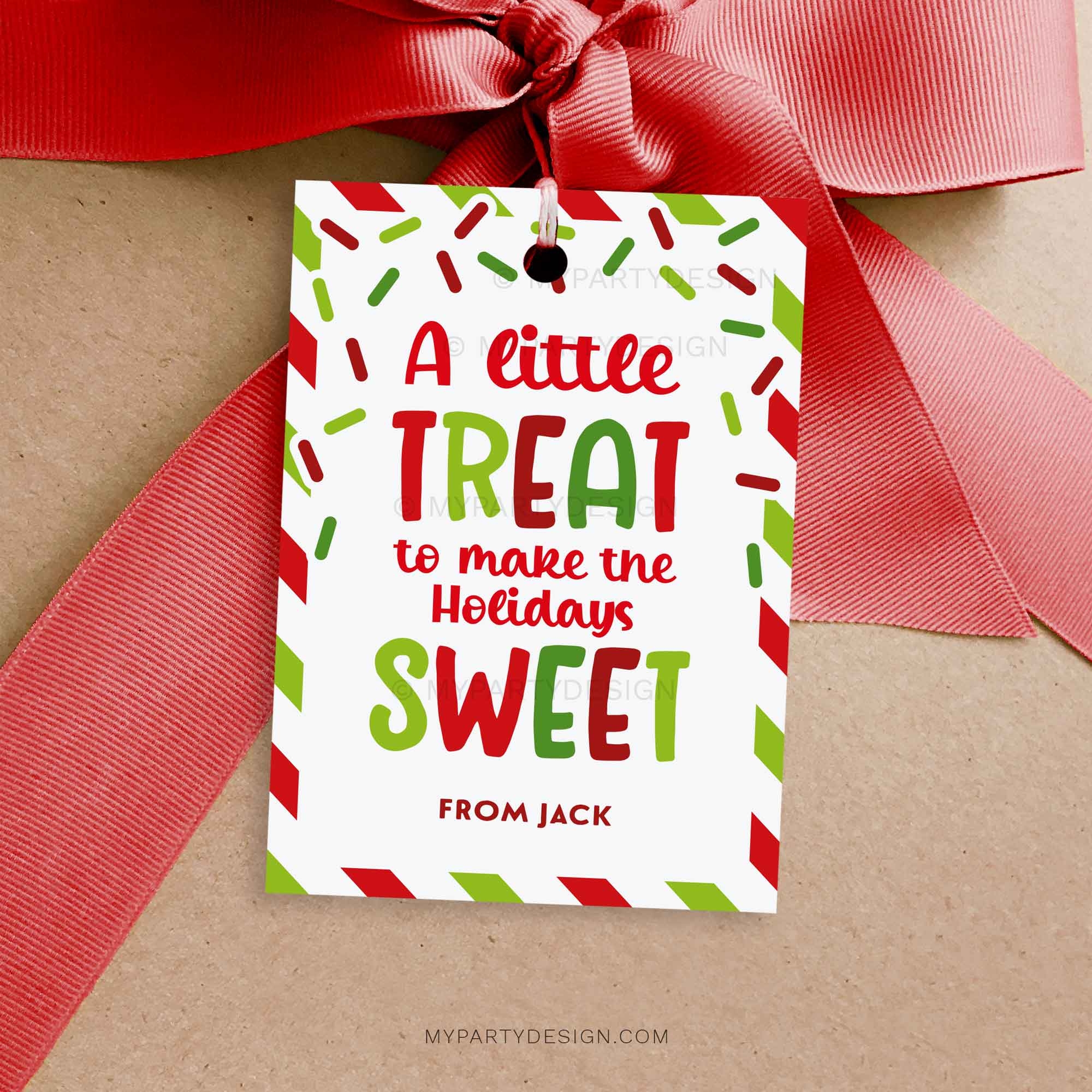 Little Treat To Make The Holidays Sweet Gift Tag Printable PDF My Party Design