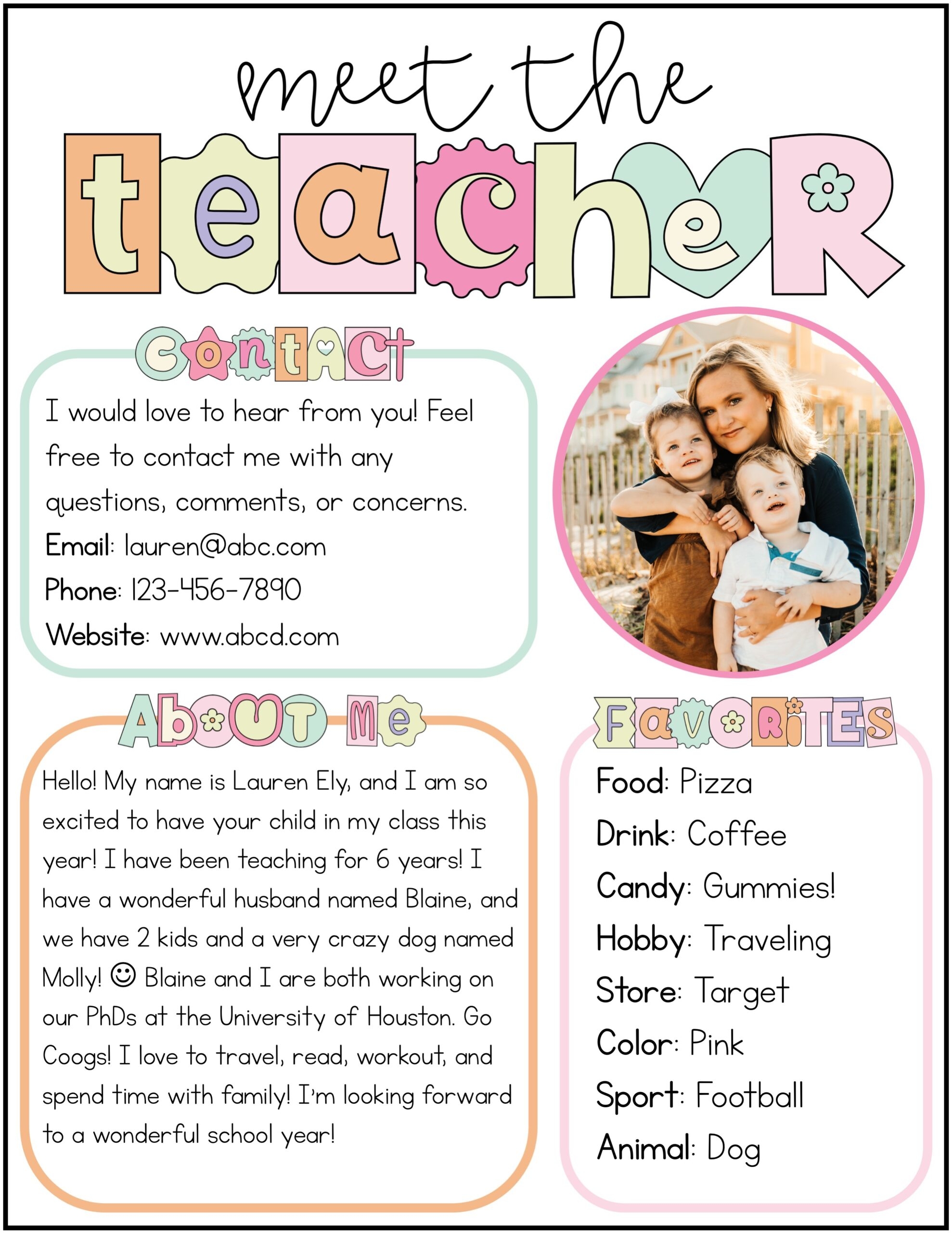 Meet The Teacher Retro Template Editable Back To School Made By Teachers