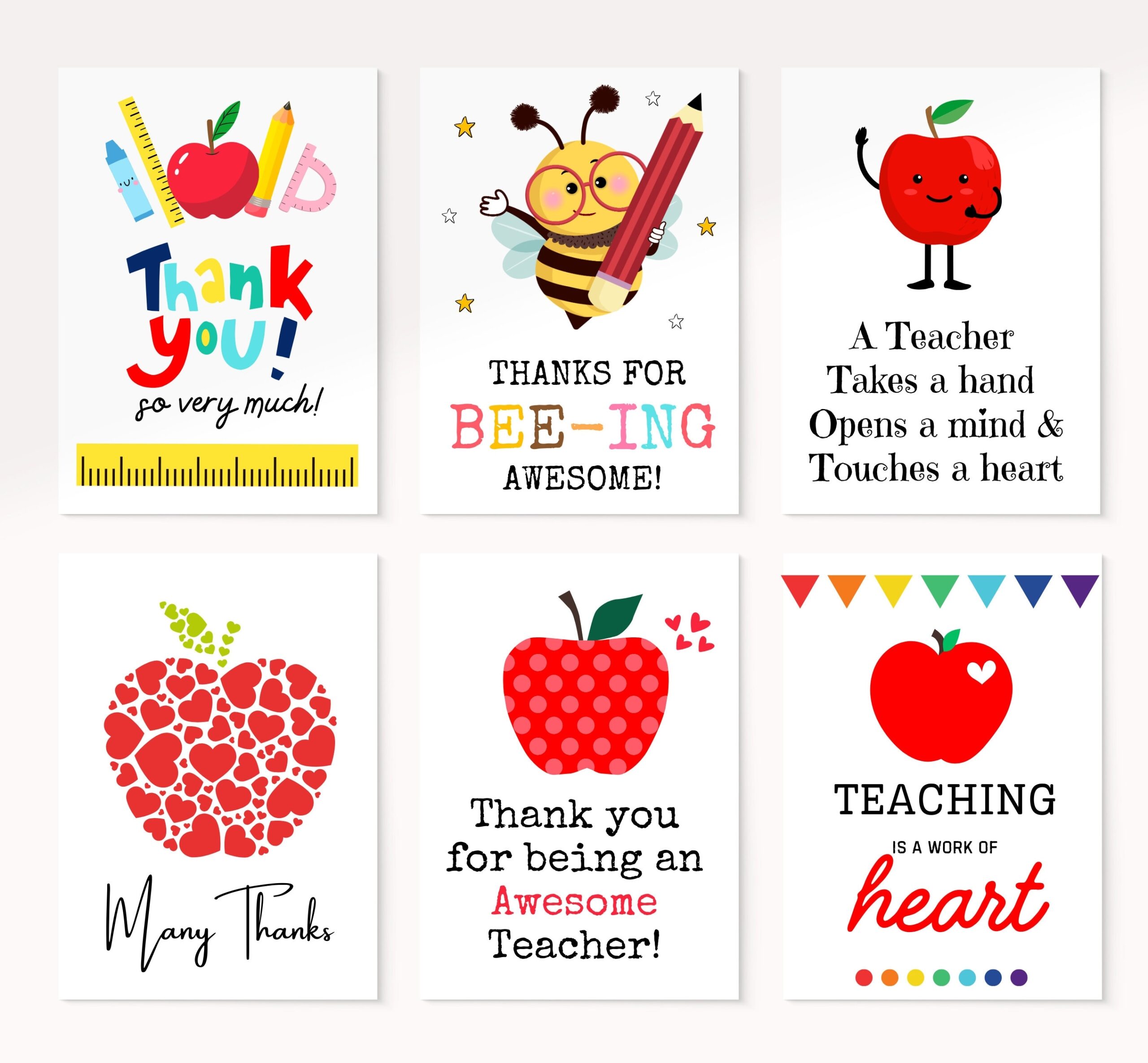 teacher appreciation card free printable