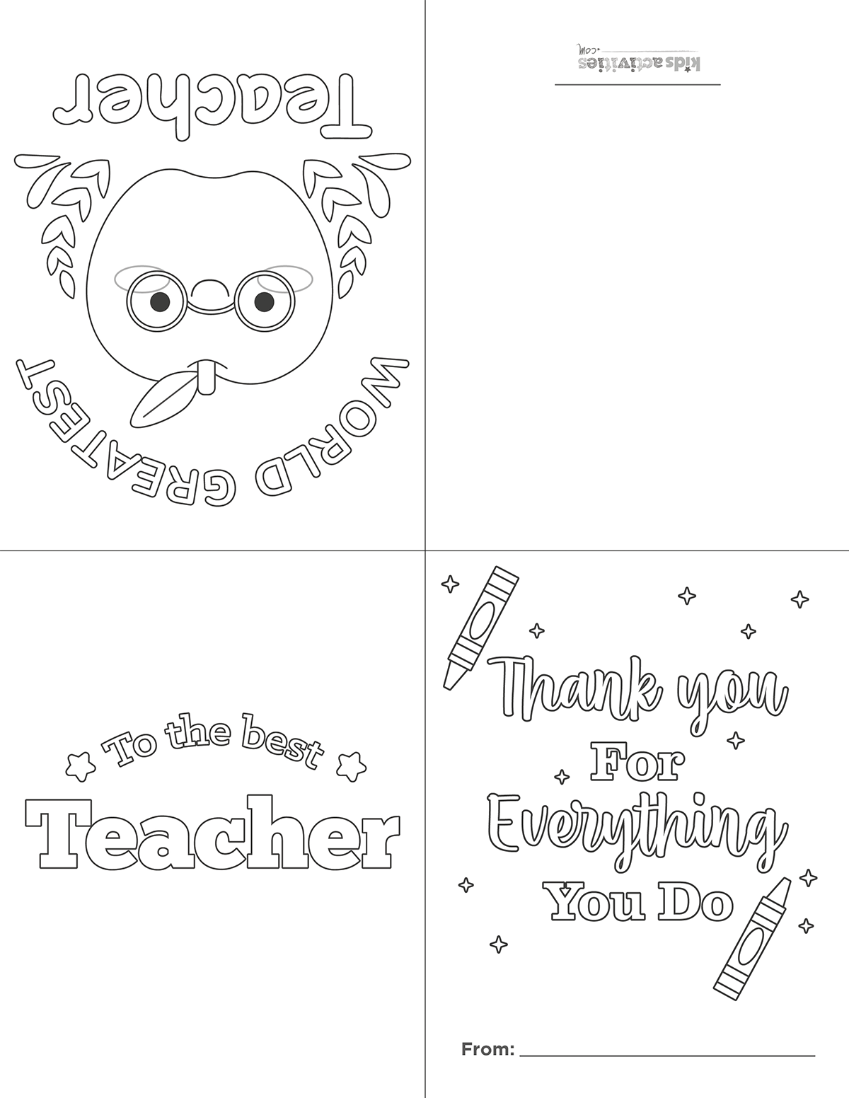 teacher appreciation coloring cards