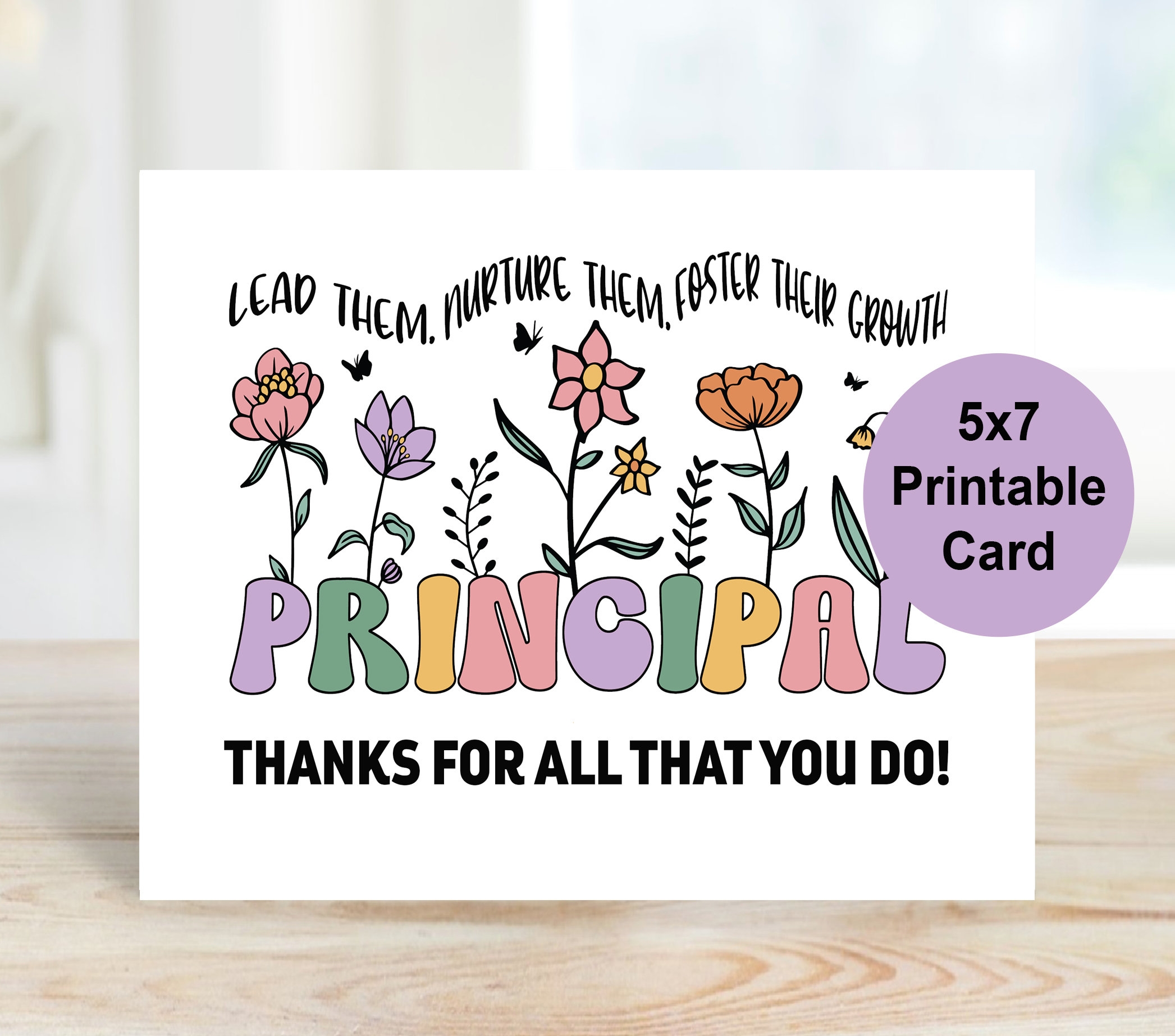 Principal Appreciation Card Principal Thank You Card Boho Principal Retirement Card Digital Card For Principal Printable Principal Gift Etsy