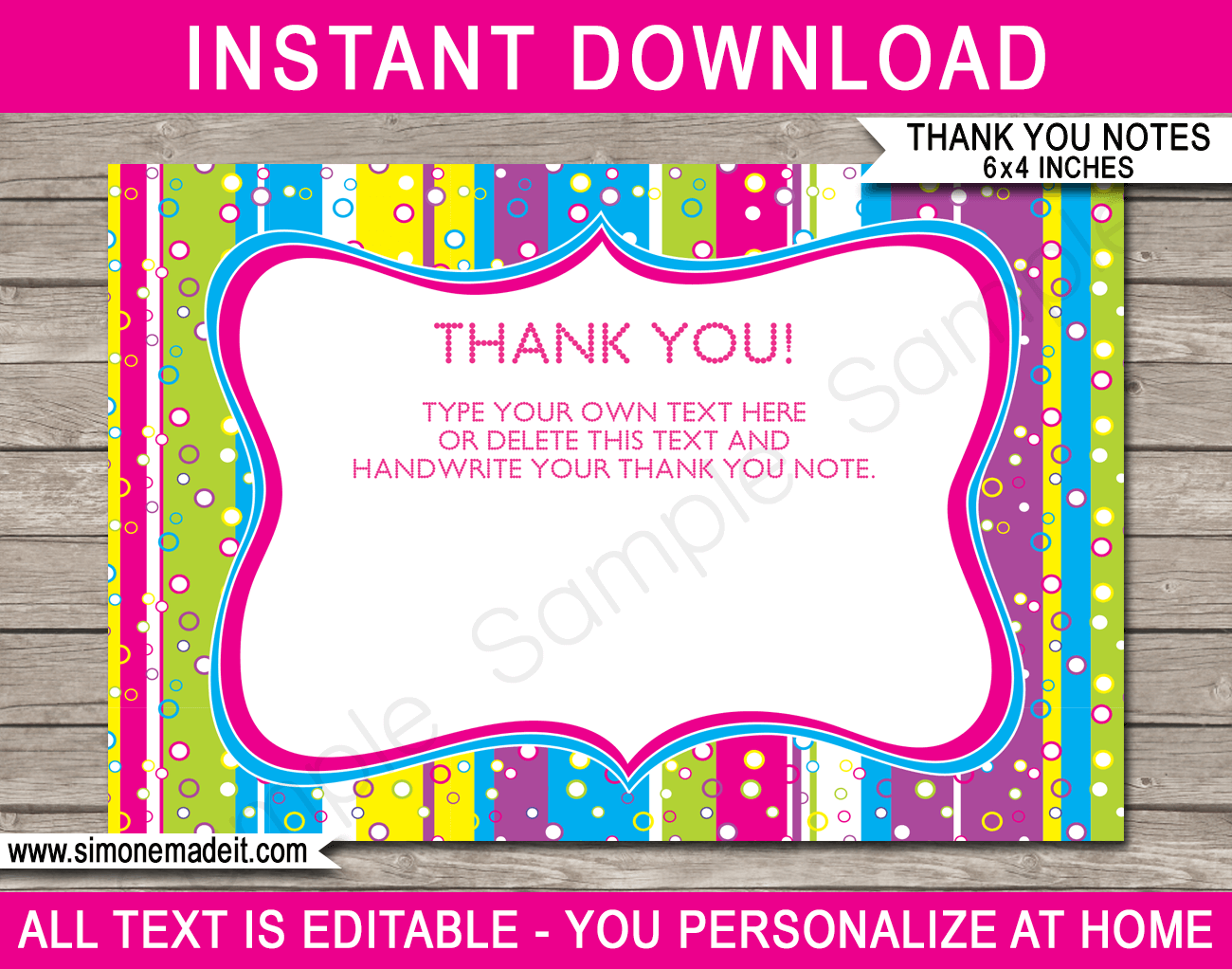 thank you card template for kids