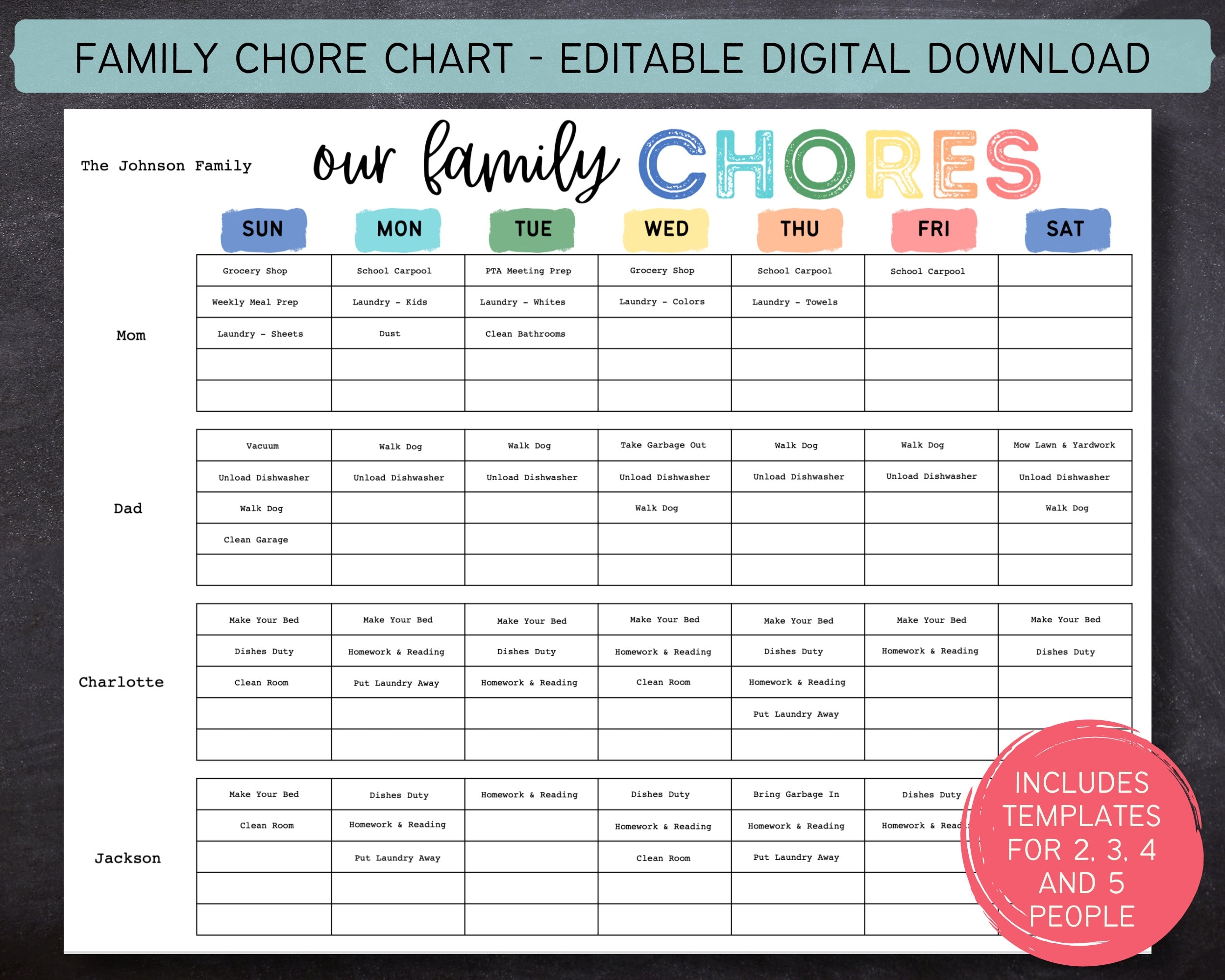 Printable Editable Weekly Family Chore Chart Family Planner Weekly Household Calendar Family Routine Chart Kids Chore 612MD Etsy Printable Editable Weekly Family Chore Chart Family Planner Weekly Household Calendar Family Routine Chart Kids Chore 612MD Etsy