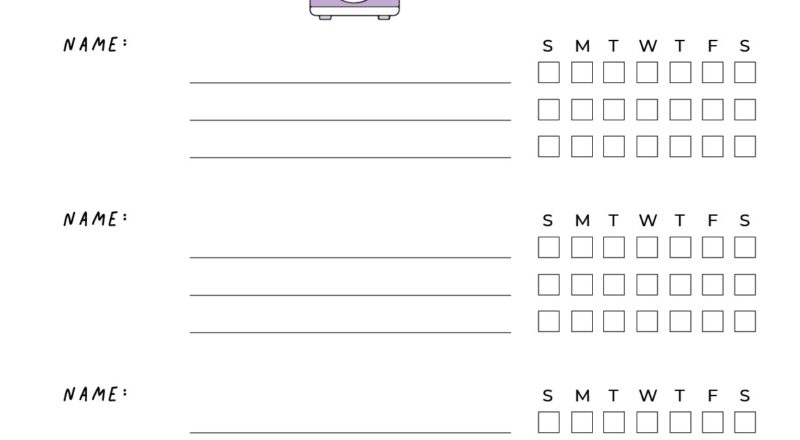 Printable Family Chore Chart IMOM