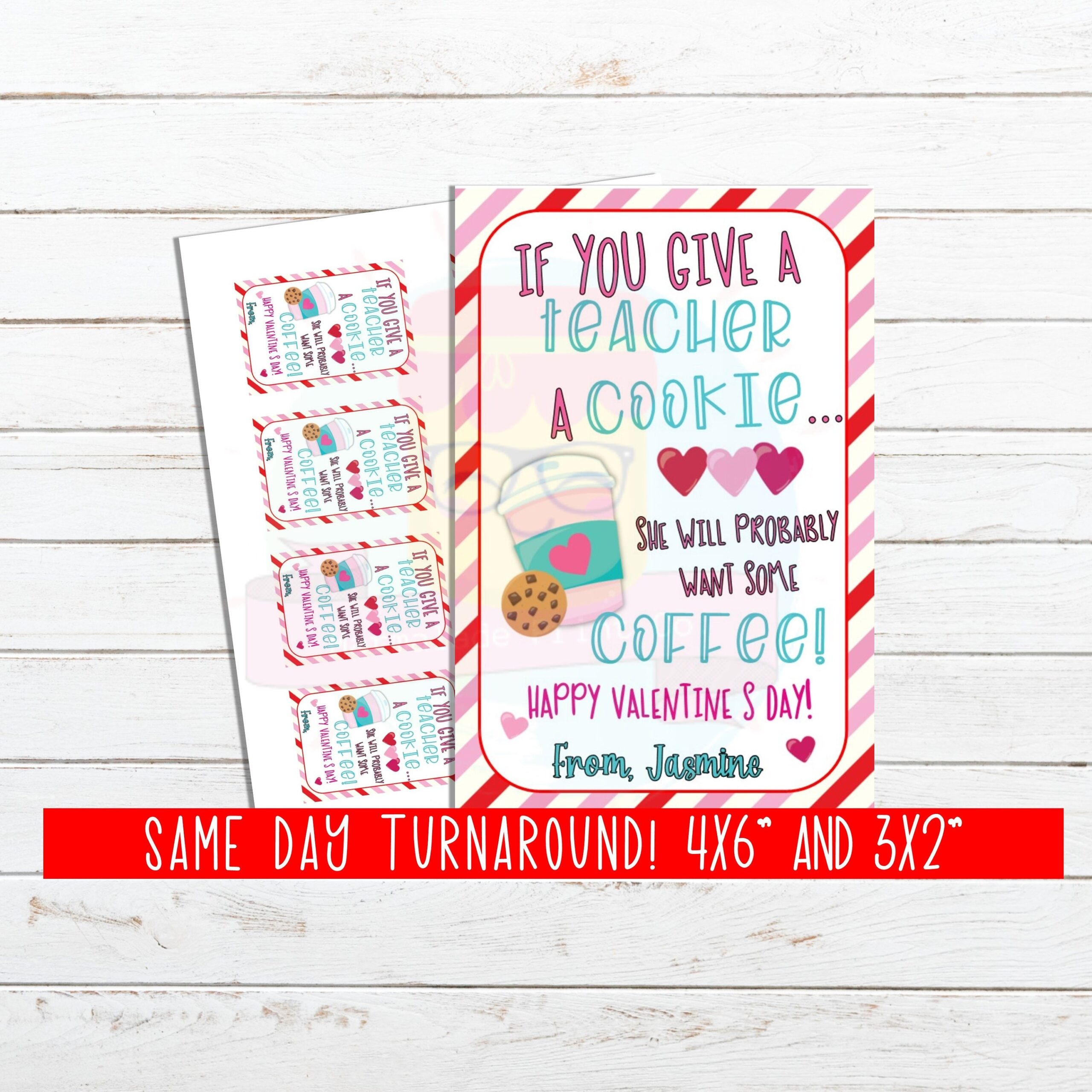 Printable Teacher Valentine Card Valentine Treat Tags If You Give A Teacher A Cookie Personalized Valentine s Tag Printable Valentine Etsy Printable Teacher Valentine Card Valentine Treat Tags If You Give A Teacher A Cookie Personalized Valentine s Tag Printable Valentine Etsy