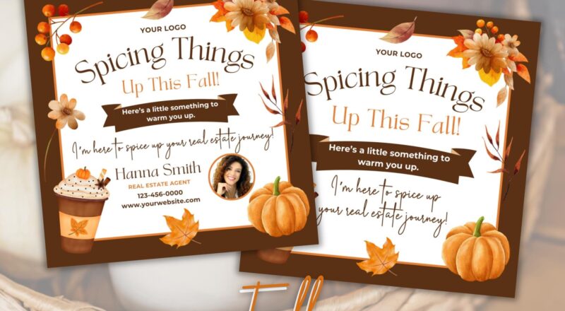 Real Estate Fall Pop By Tag Realtor Fall Pop By Tag Template Thank You Tag Real Estate Marketing Autumn Gift Tag Etsy