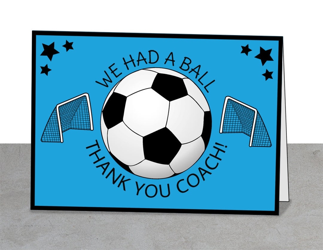 Soccer Thank You Card Soccer Coach Coaches Instant Download Printable Soccer Soccer Net Soccer Ball Soccer Stars Thank You Coach Etsy