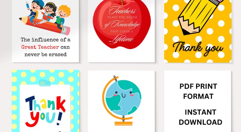 Teacher Appreciation Card Printable Teacher Thank You Card End Of Year Gift For Teachers Printable Card For Teacher Appreciation Week Etsy