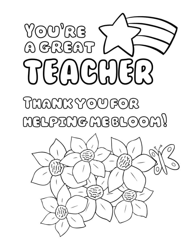 thank you teacher appreciation coloring page