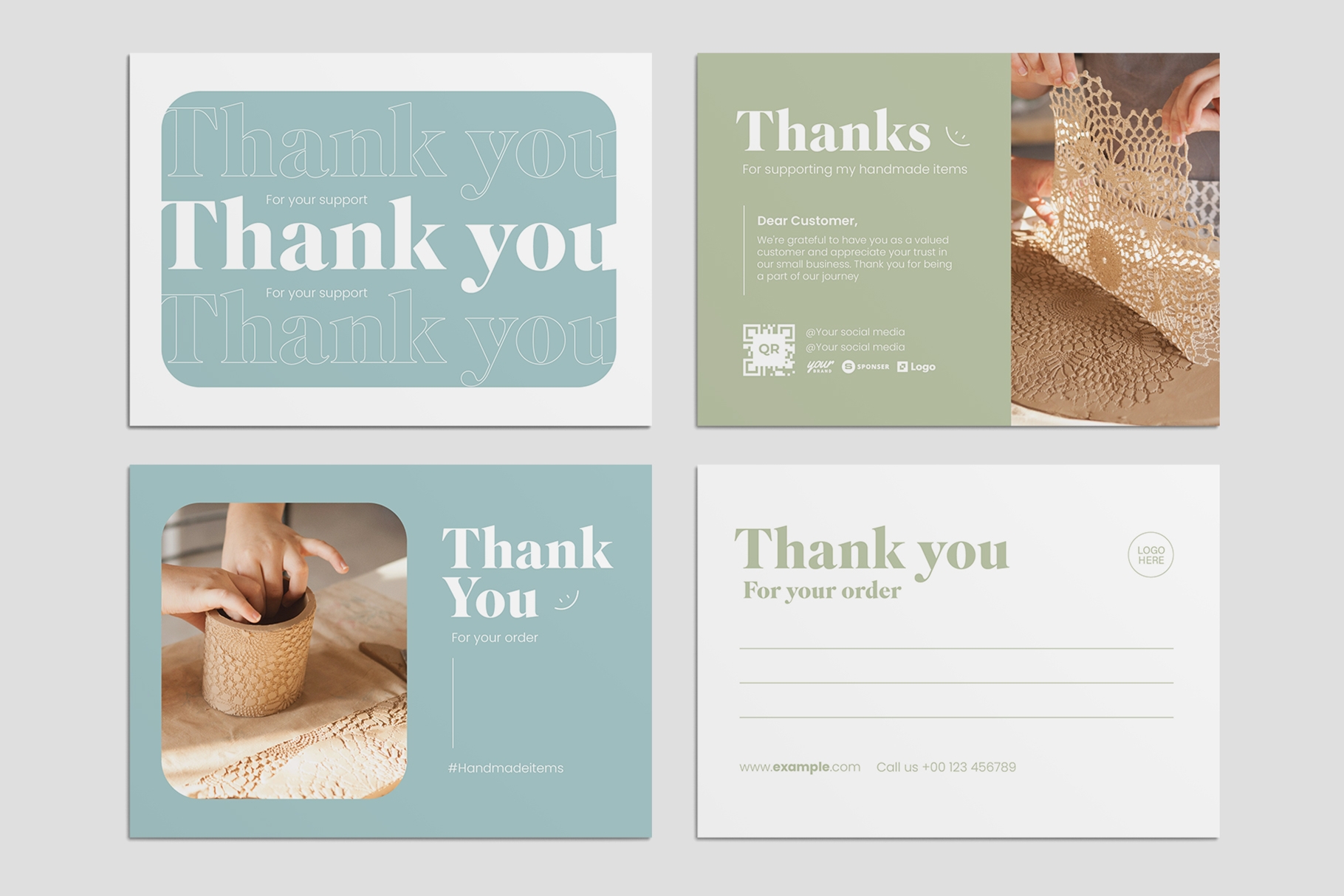Thank You Card Template AI EPS PSD INDD BrandPacks
