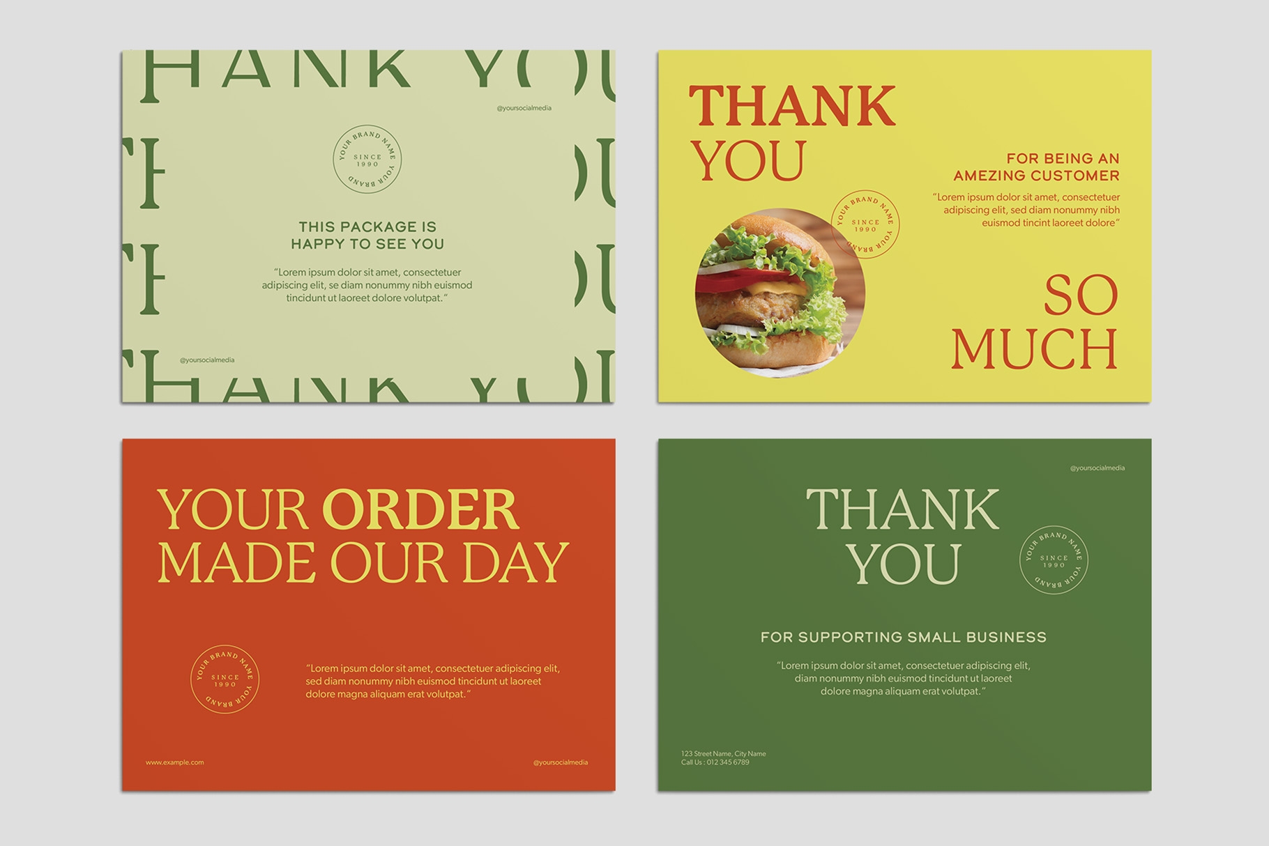 thank you card template business