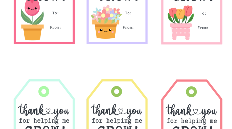 Thank You For Helping Me Grow Free Printable Gift Tags Baking You Happier