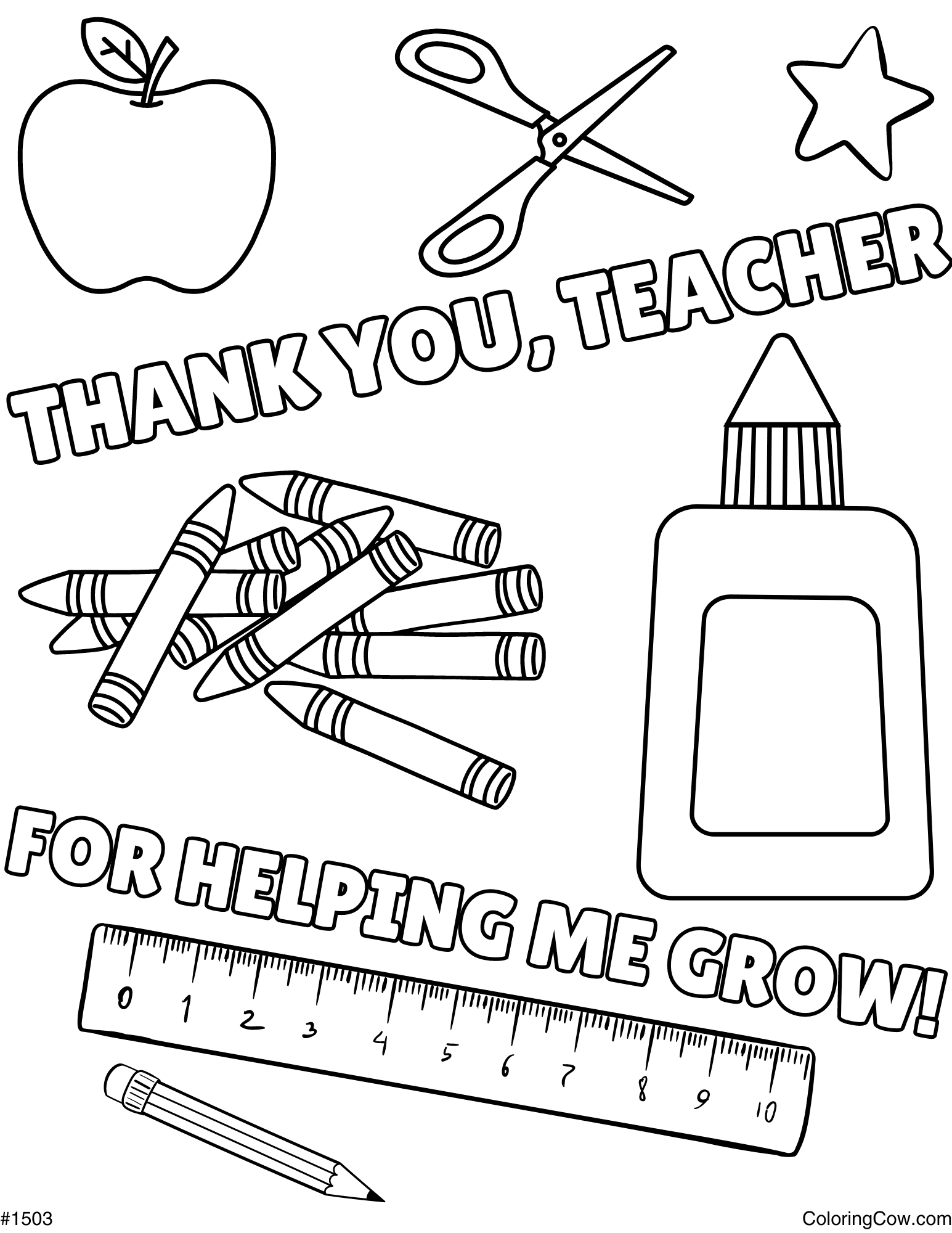 Thank You Teacher Coloring Page