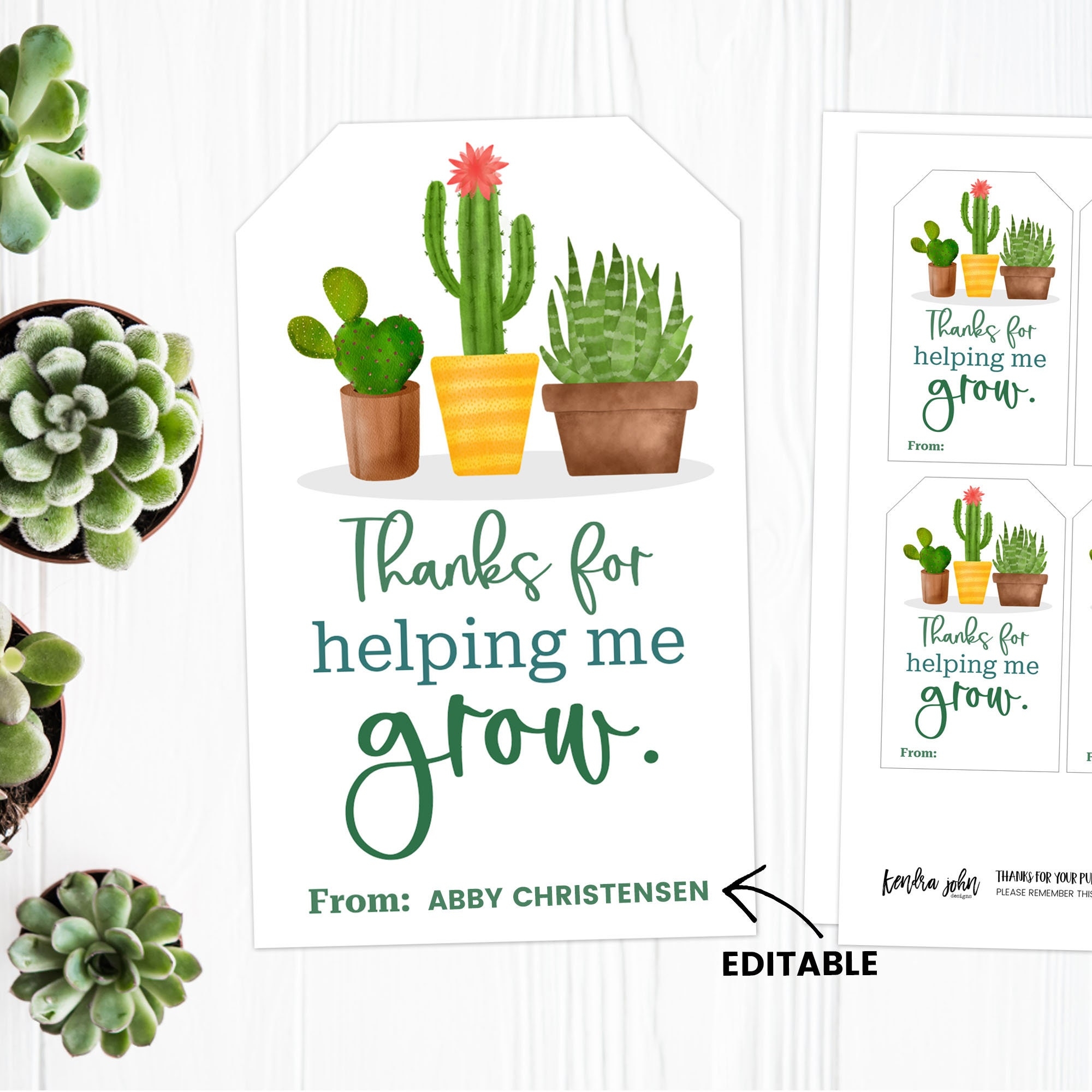 free printable thank you for helping me grow printable